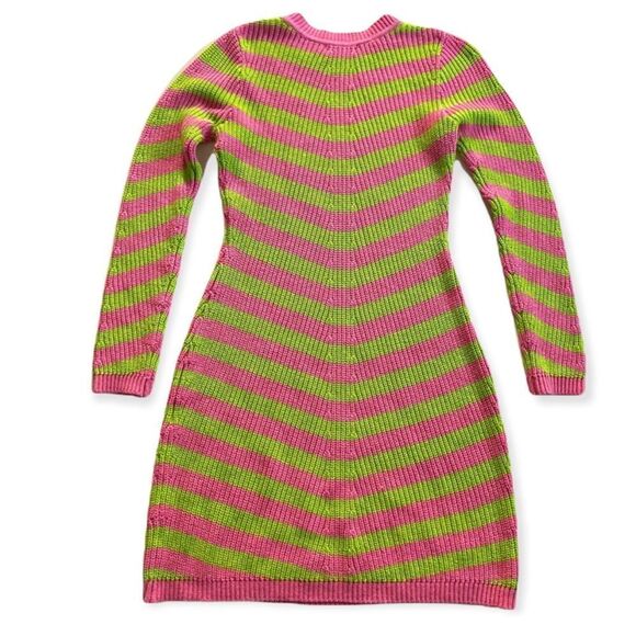 Victor Glemaud x Target Women’s Striped Long Sleeve Sweater Pink/Green Dress - Picture 6 of 7